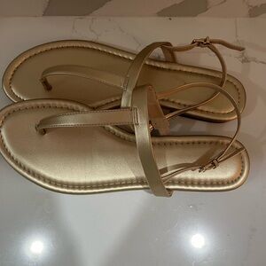 Crown and Ivy gold sandals worn once size 8.5